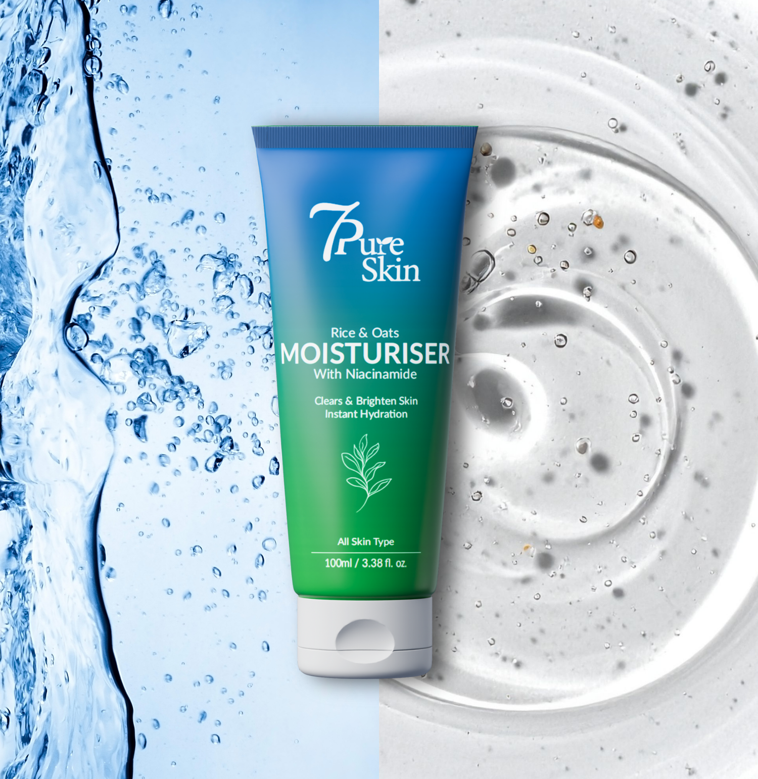 Skin Rice & Oats Moisturiser with Hyaluronic Acid & Salicylic Acid – Lightweight Hydrating Cream