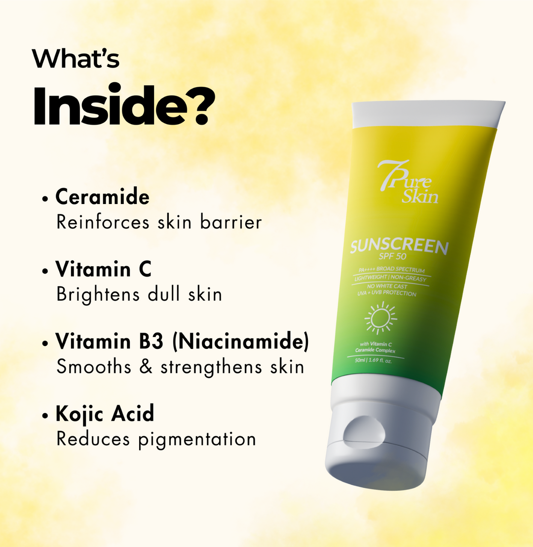 Skin Sunscreen SPF 50 PA++++ with Vitamin C, Ceramide & Niacinamide – 50g