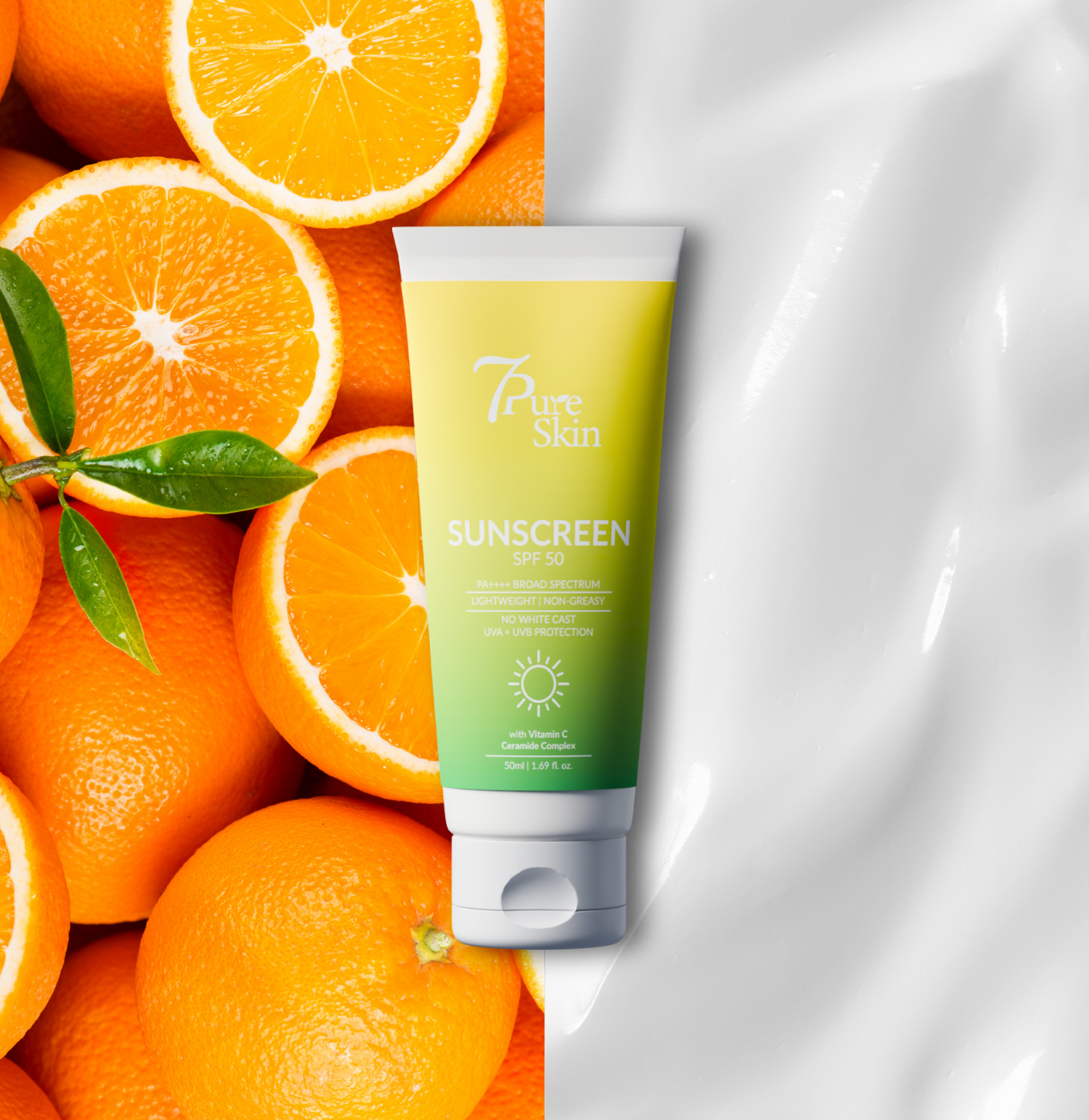 Skin Sunscreen SPF 50 PA++++ with Vitamin C, Ceramide & Niacinamide – 50g