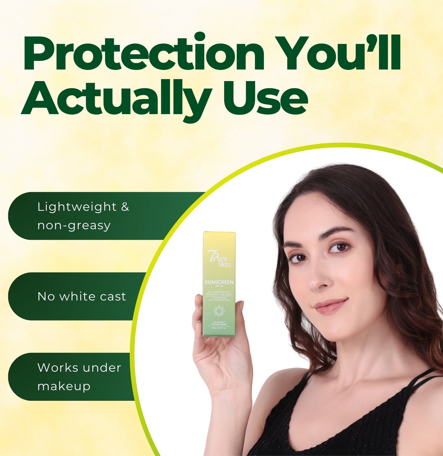 Skin Sunscreen SPF 50 PA++++ with Vitamin C, Ceramide & Niacinamide – 50g